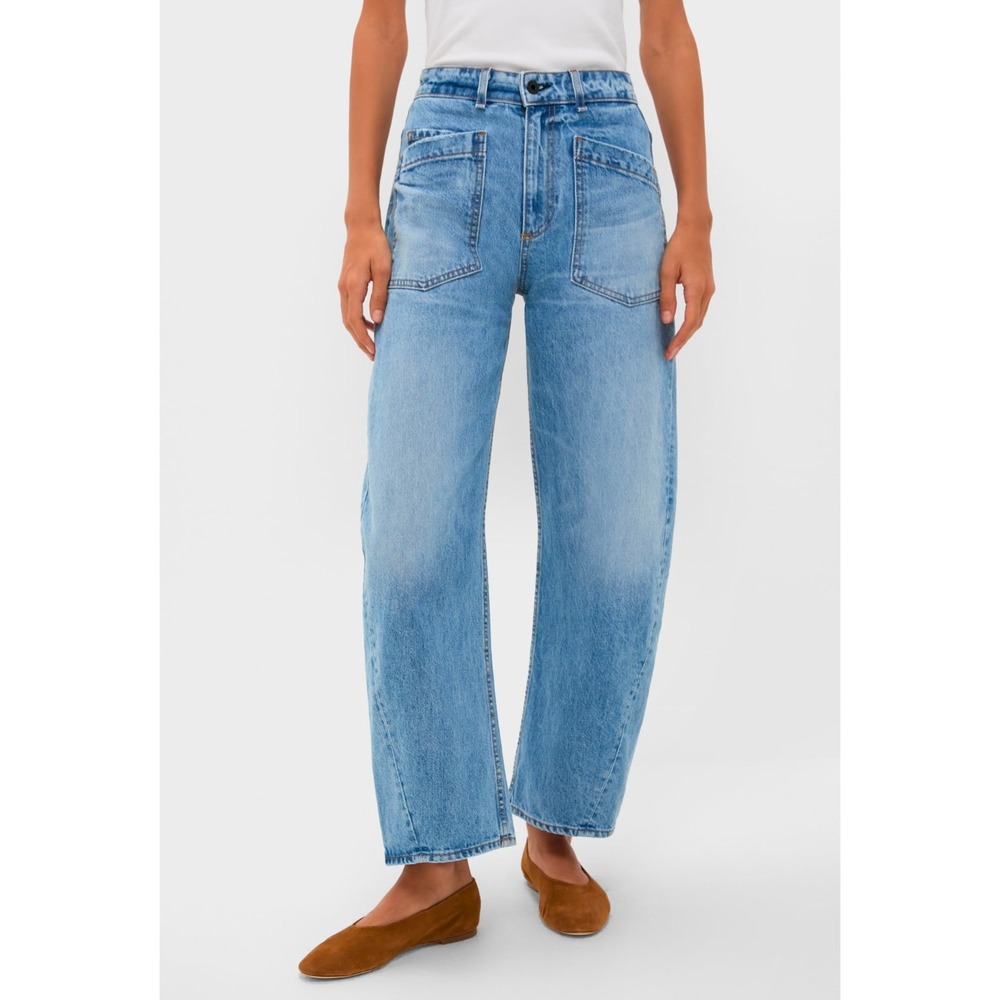 ASKK NY Twisted Barrel High Rise Jeans Gunnison Wash Size 29 utility designer